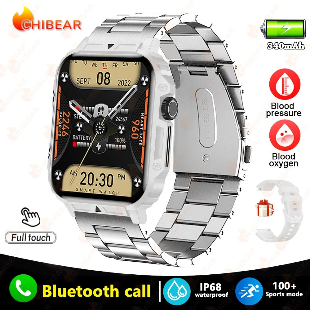 2024 Neue Smart Watch für Männer, 1,95 Zoll, Bluetooth-Anruf, IP68, wasserdicht, Sportmodus, Gesundheitsüberwachung, Smartwatches für Huawei Xiaomi