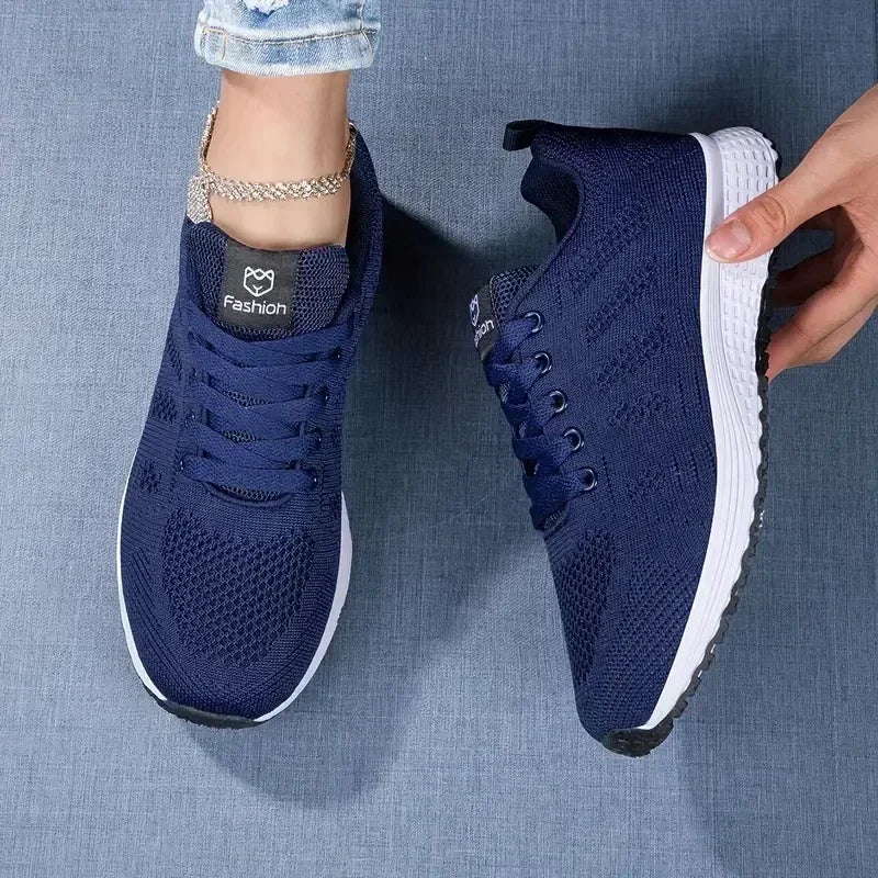 Damen Casual Flats Sportschuhe Mesh Atmungsaktive Trainer Damenschuhe Plateau Weibliche Sneakers für Frauen Basket Tenis Feminino
