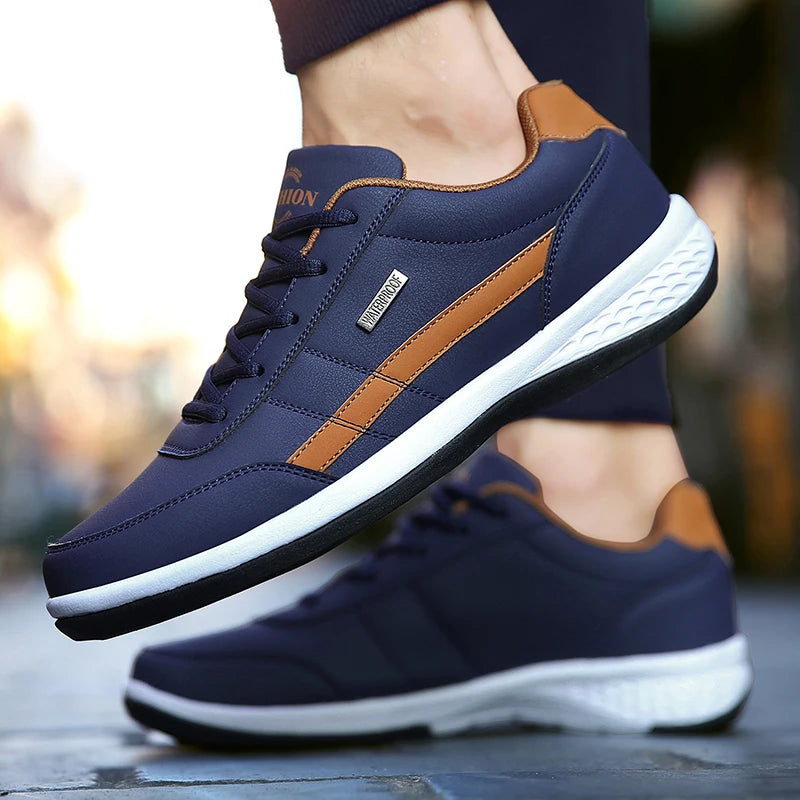 Leder Herrenschuhe Sneakers Trend Casual Schuh Italienische Atmungsaktive Freizeit Herren Sneakers Rutschfeste Schuhe Herren Wanderschuhe
