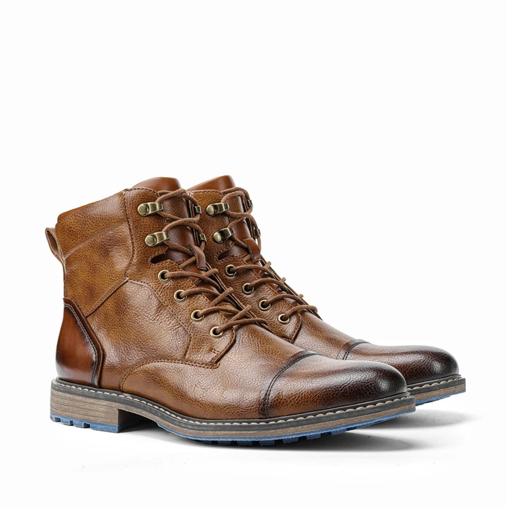 Size 7~13 Retro Men Boots 2023 Fashion Comfortable Spring Leather Boots