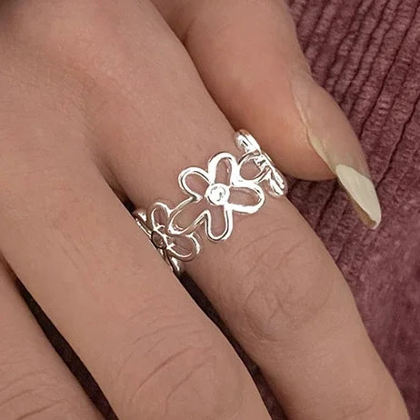 BF CLUB 925 Sterling Rings for Women Fashion Geometric Handmade Irregular Strip Ring Party Christmas Gift
