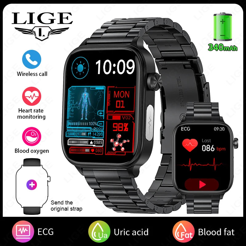 2025 neue EKG + PPG Smart Watch Frauen Herzfrequenz Blutfett Harnsäure Frauen Menstruationsgesundheit Tracker Smartwatches für Android iOS