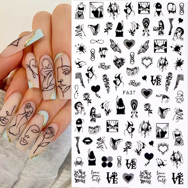 1 STÜCKE Neue Luxuriöse Schmetterling Nagelaufkleber Blume Nageldesign Nagelkunst Liefert Nagelabziehbilder Geeignet Für Frauen Nageldekoration