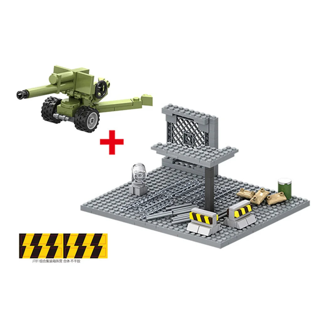 World War 2 WW2 Army Military Soldiers SWAT Scene matching with weapon accessories Model Building Blocks Bricks Children's Toys