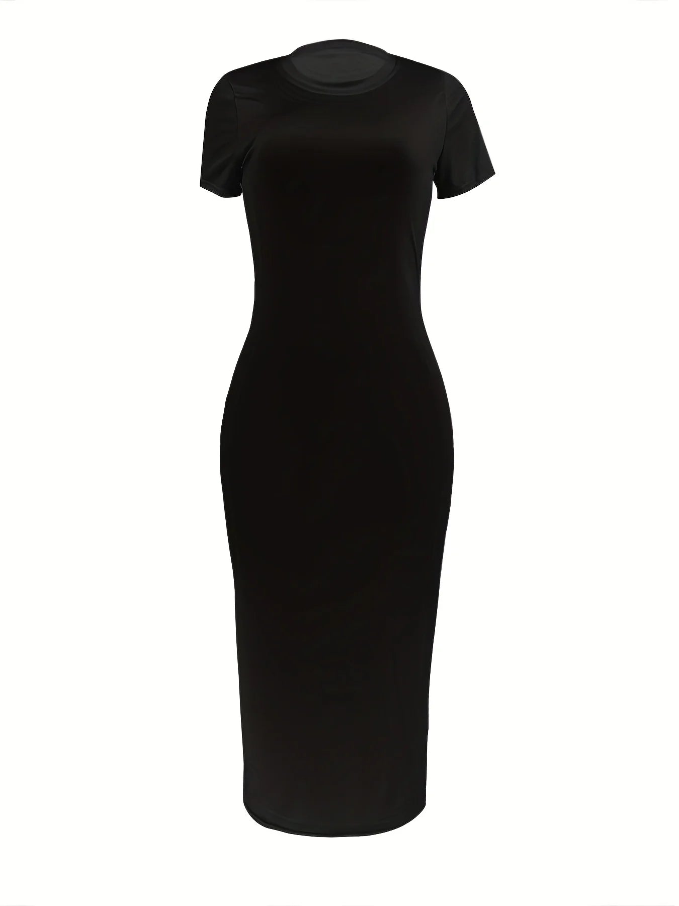 Damen T-Shirt Langes Kleid Schwarz Übergröße XS-5XL