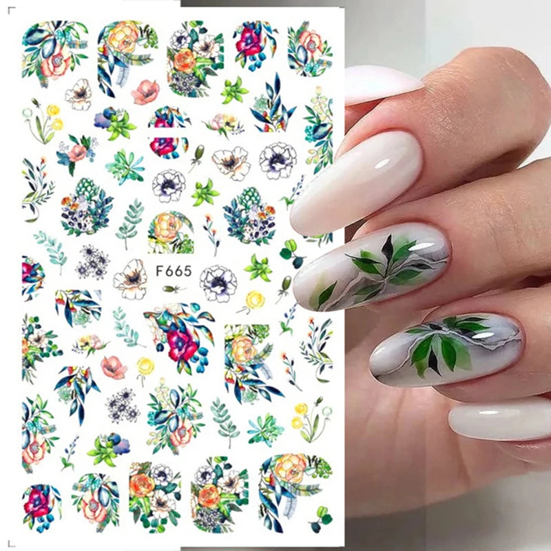 1 STÜCKE Neue Luxuriöse Schmetterling Nagelaufkleber Blume Nageldesign Nagelkunst Liefert Nagelabziehbilder Geeignet Für Frauen Nageldekoration