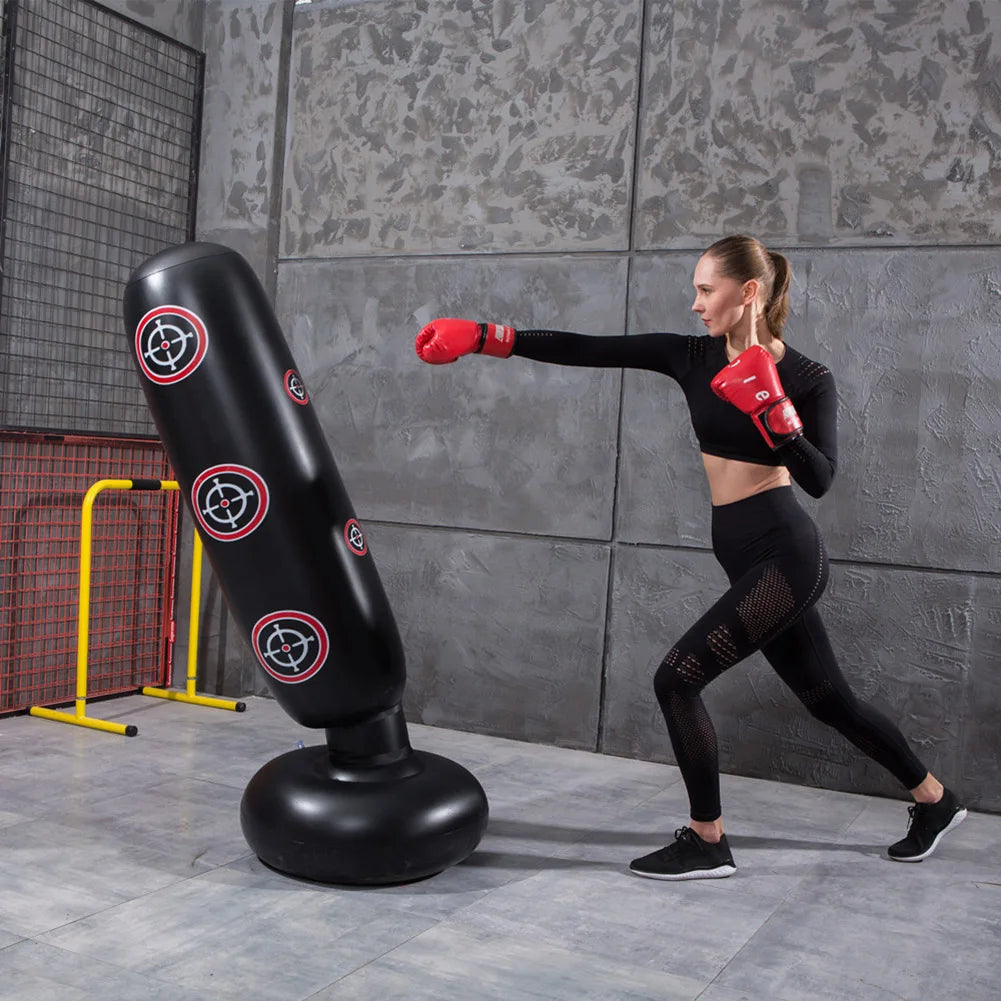 Boxing Punching Bag Boxing Muay Thai Inflatable Boxing Bag Training Pressure Relief Exercise Punching Stand Fitness Equipment