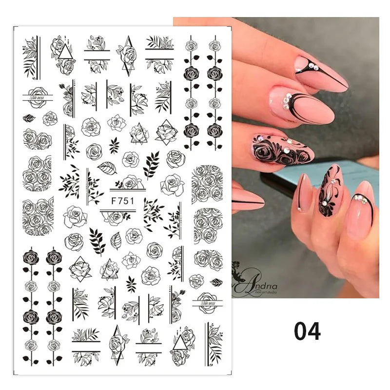 1 STÜCKE Neue Luxuriöse Schmetterling Nagelaufkleber Blume Nageldesign Nagelkunst Liefert Nagelabziehbilder Geeignet Für Frauen Nageldekoration