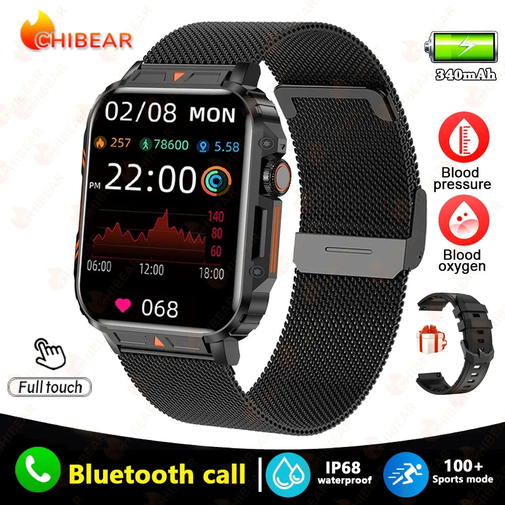 2024 Neue Smart Watch für Männer, 1,95 Zoll, Bluetooth-Anruf, IP68, wasserdicht, Sportmodus, Gesundheitsüberwachung, Smartwatches für Huawei Xiaomi