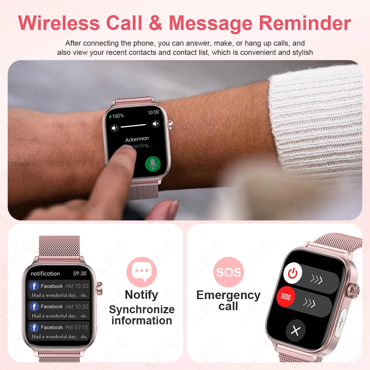 2025 neue EKG + PPG Smart Watch Frauen Herzfrequenz Blutfett Harnsäure Frauen Menstruationsgesundheit Tracker Smartwatches für Android iOS
