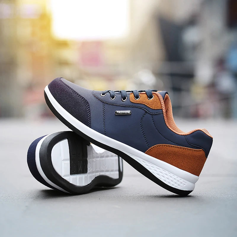 YRZL Herrenschuhe Frühling Herbst wasserdichte Wanderschuhe Freizeit Herren Leder Sportschuhe rutschfeste Schuhe Tennis für Herren