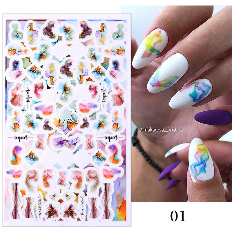 1 STÜCKE Neue Luxuriöse Schmetterling Nagelaufkleber Blume Nageldesign Nagelkunst Liefert Nagelabziehbilder Geeignet Für Frauen Nageldekoration