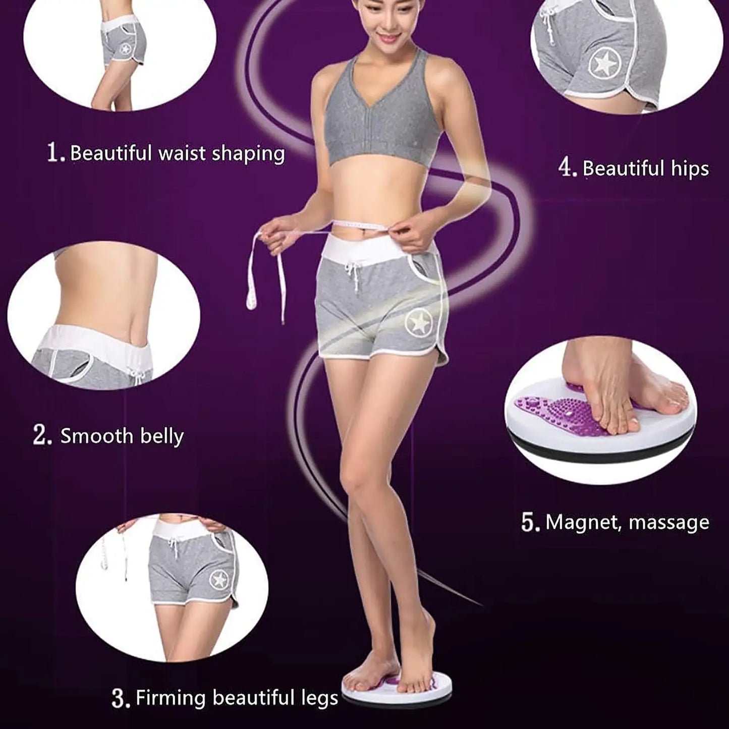 Exercise Waist Twisting Disc Foot Massage Waist Torsion Disc Fitness Equipment Portable Magnetic Tension Waist Twisting Machine