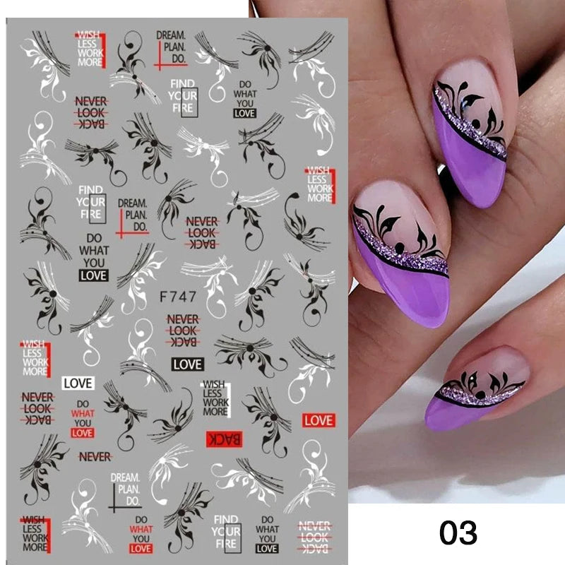 1 STÜCKE Neue Luxuriöse Schmetterling Nagelaufkleber Blume Nageldesign Nagelkunst Liefert Nagelabziehbilder Geeignet Für Frauen Nageldekoration