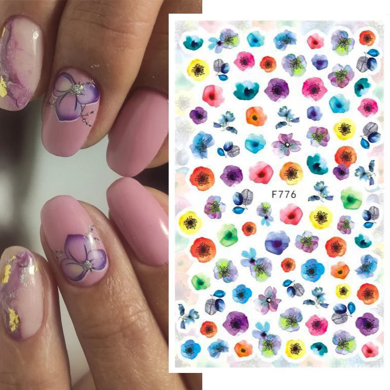 1 STÜCKE Neue Luxuriöse Schmetterling Nagelaufkleber Blume Nageldesign Nagelkunst Liefert Nagelabziehbilder Geeignet Für Frauen Nageldekoration