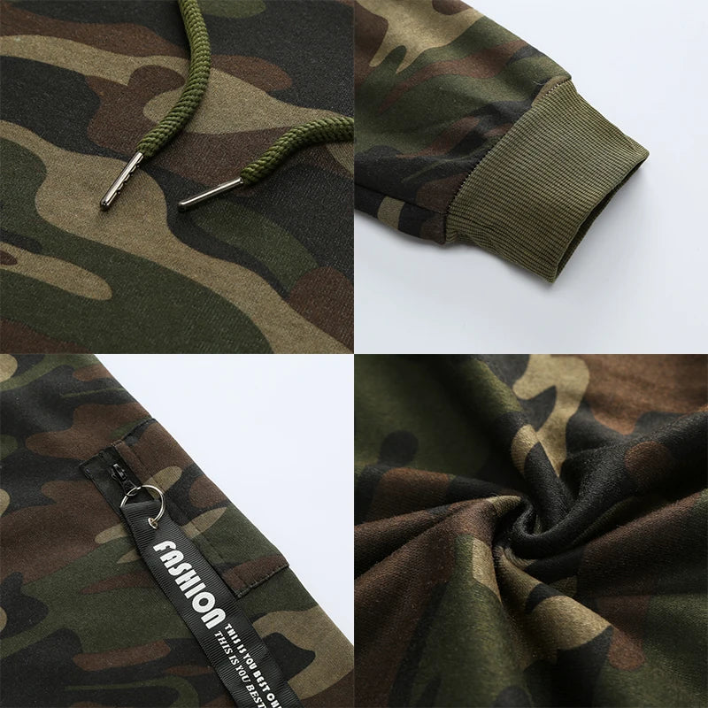 Men's Sportswear Set Two-piece Casual Jogging Warm Breathable Fitness Sportswear Set Military Tactical Hoodie + Trousers