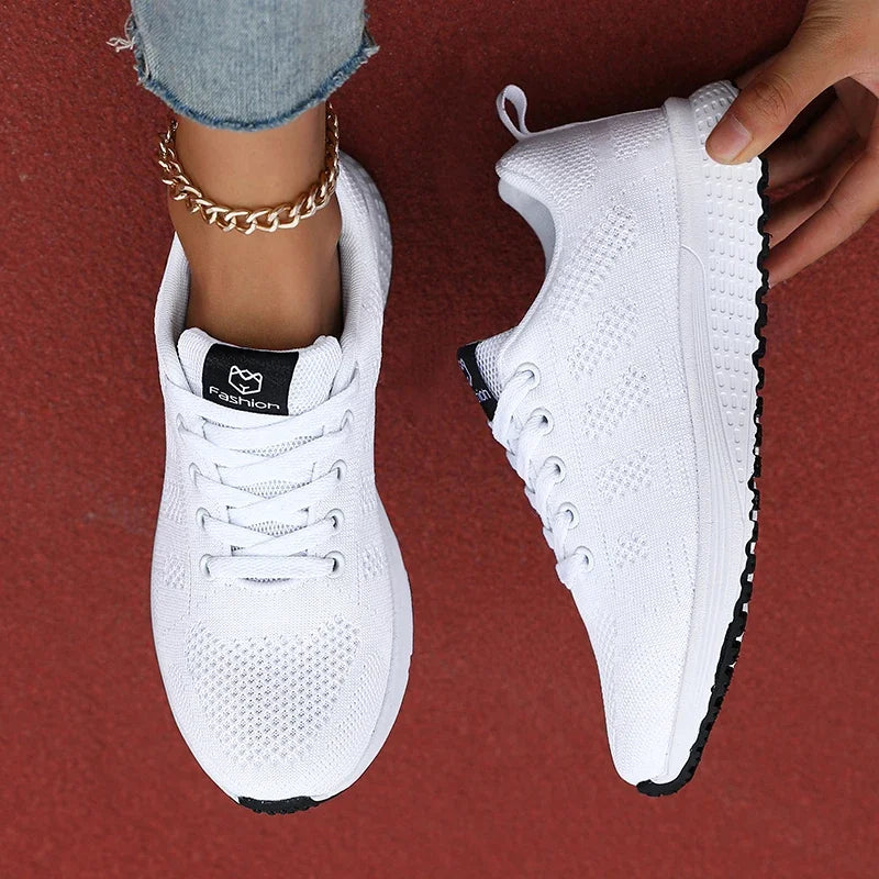 Damen Casual Flats Sportschuhe Mesh Atmungsaktive Trainer Damenschuhe Plateau Weibliche Sneakers für Frauen Basket Tenis Feminino