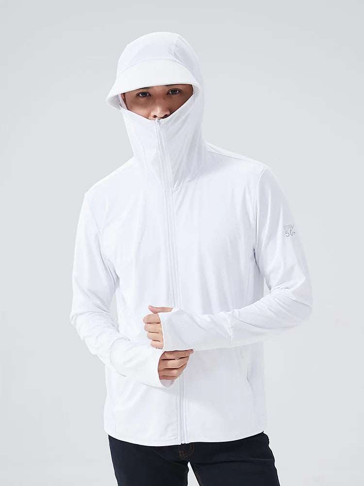 Sommer UPF 50+ UV-Sonnenschutz-Hautmäntel für Herren Ultraleichte Sportbekleidung mit Kapuze für Herren Windbreaker Freizeitjacken