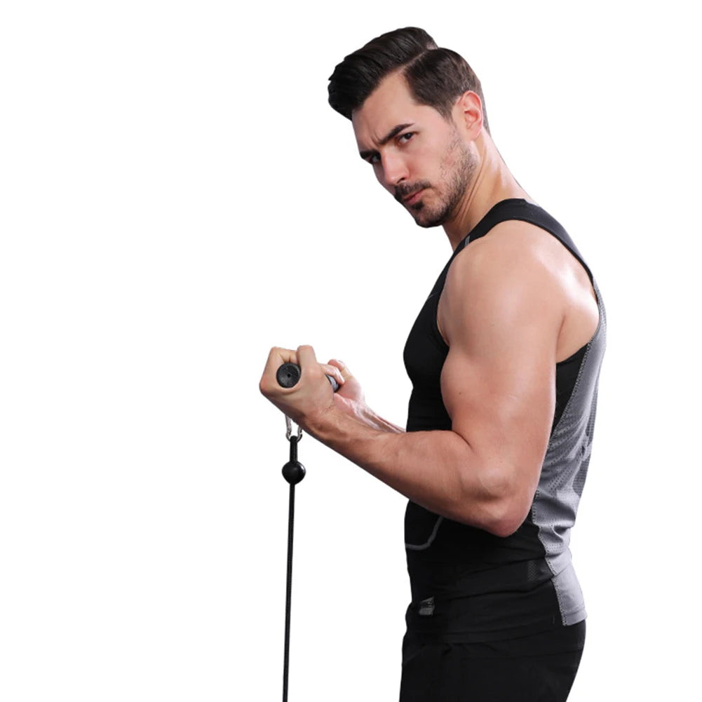 DIY Steel Wire Rope Roller Slide Suit Rotatable Weight Training Device Mute Adjustable Length Convenient Gym Sport Accessories