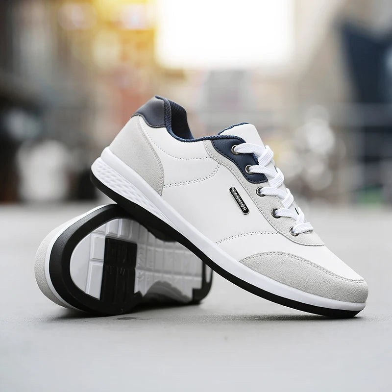YRZL Herrenschuhe Frühling Herbst wasserdichte Wanderschuhe Freizeit Herren Leder Sportschuhe rutschfeste Schuhe Tennis für Herren