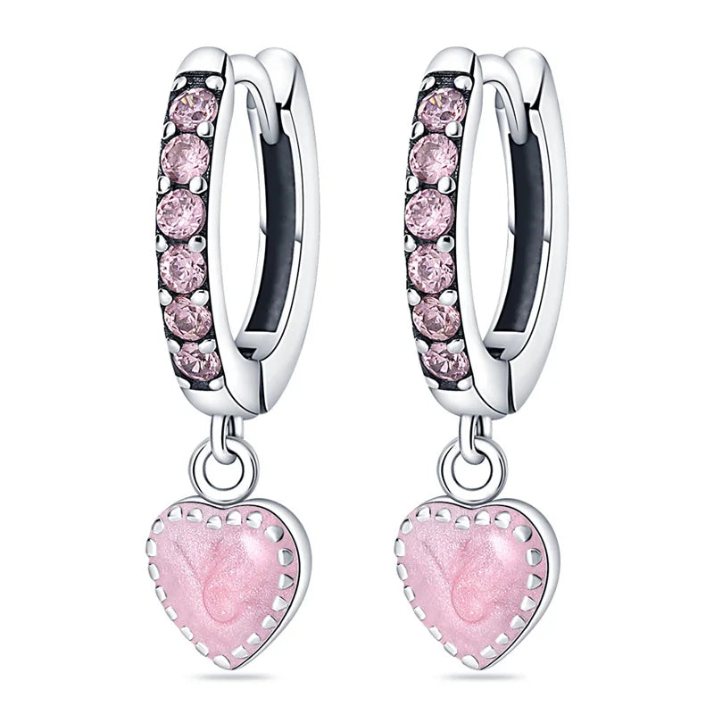 2024 NEW 925 Sterling Silver rectangular Hoop Earrings Inlaid Zircon Golden Earrings For Women Wedding Gift Luxury Jewelry