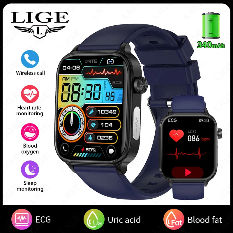 2025 neue EKG + PPG Smart Watch Frauen Herzfrequenz Blutfett Harnsäure Frauen Menstruationsgesundheit Tracker Smartwatches für Android iOS