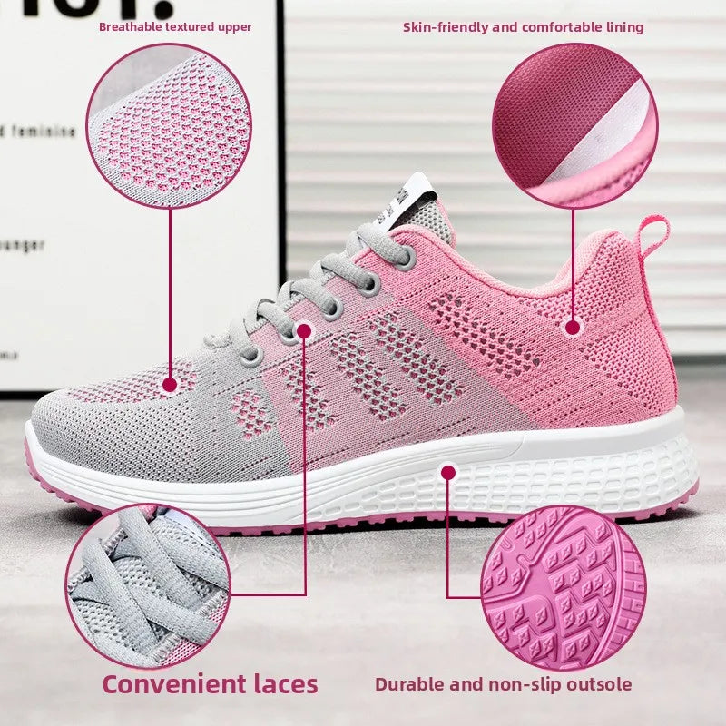 Women'S Shoes Summer 2025 Flat Bottom Casual Sneaker Soft Sole Ladies Shoes Mom Cheap Shoes Clearance Free Shipping