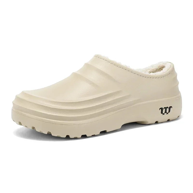 2024New Fashion Baumwolle Hausschuhe Männer Winter Warme Hause Baumwolle Schuhe Wasserdichte Garten Schuhe Indoor Slip auf Concise Schuhe