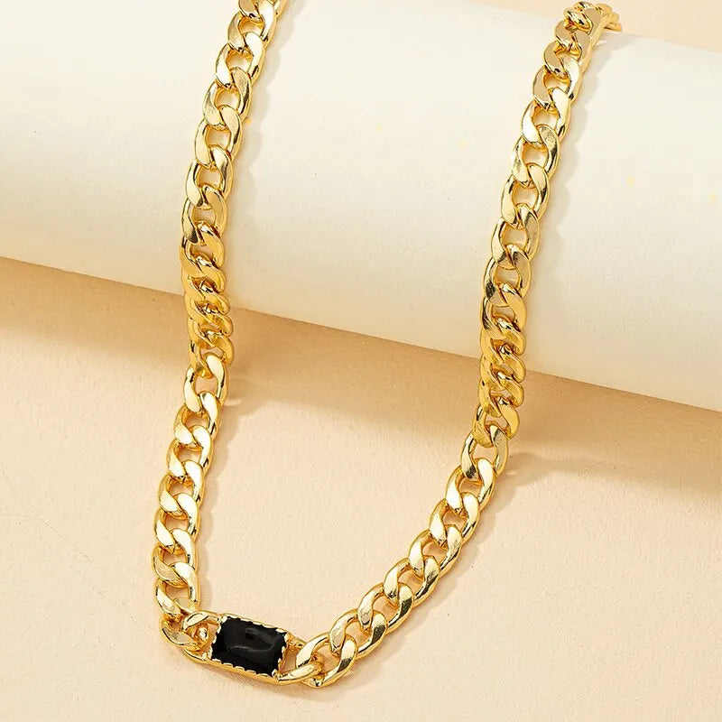 2 Stück Löwenkopf Emaille Choker Set für Frauen Gold Farbe Kubanische Kette Kristall Stein Surround Runde Quadrat Charm Halskette