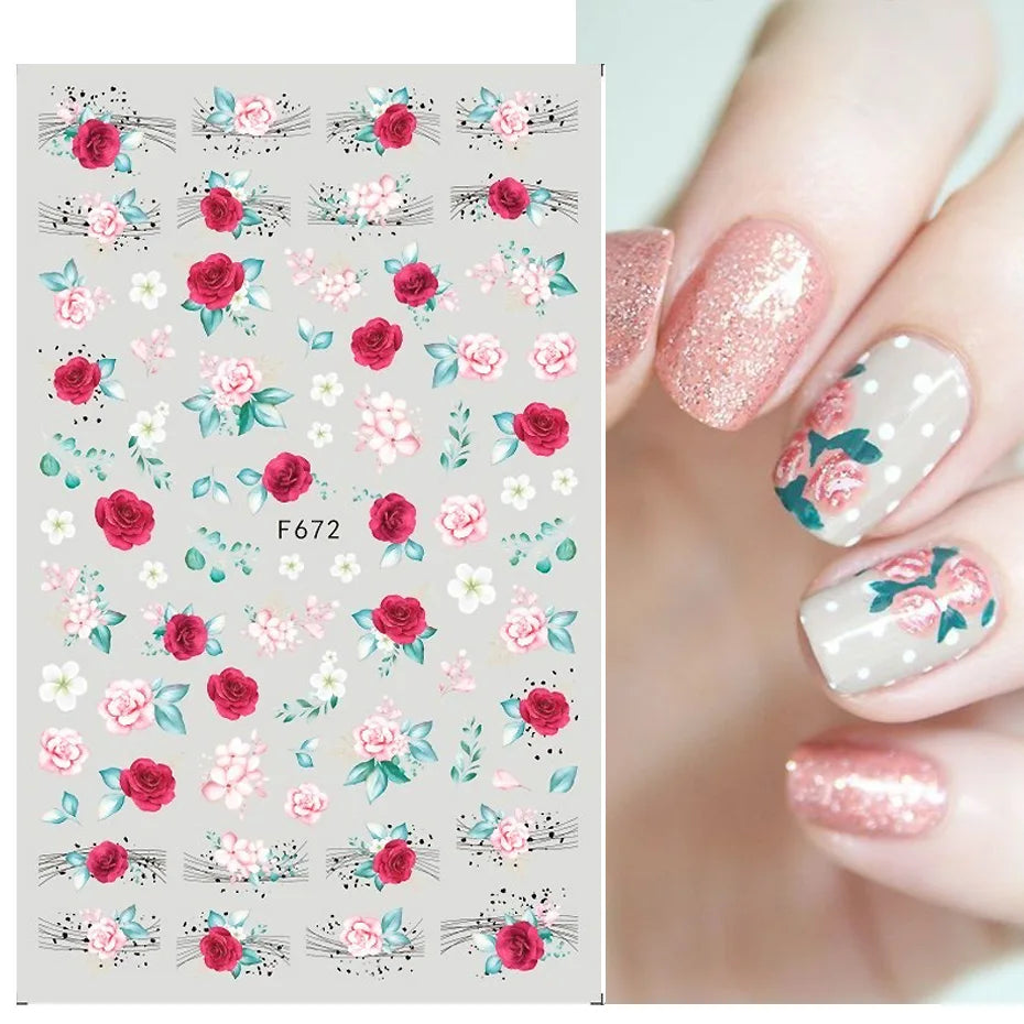 1 STÜCKE Neue Luxuriöse Schmetterling Nagelaufkleber Blume Nageldesign Nagelkunst Liefert Nagelabziehbilder Geeignet Für Frauen Nageldekoration