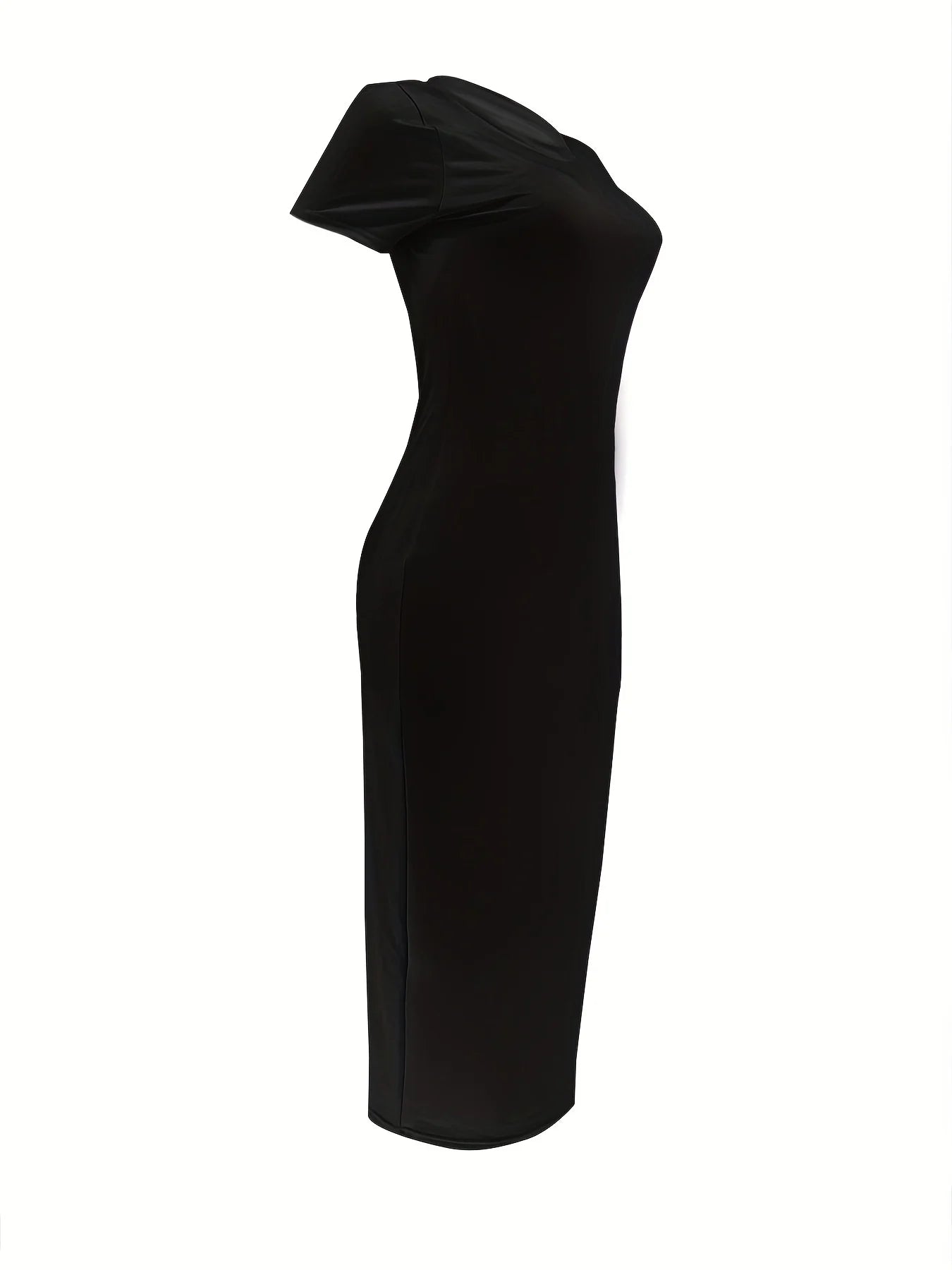 Damen T-Shirt Langes Kleid Schwarz Übergröße XS-5XL