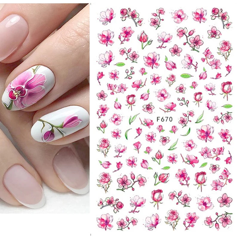 1 STÜCKE Neue Luxuriöse Schmetterling Nagelaufkleber Blume Nageldesign Nagelkunst Liefert Nagelabziehbilder Geeignet Für Frauen Nageldekoration