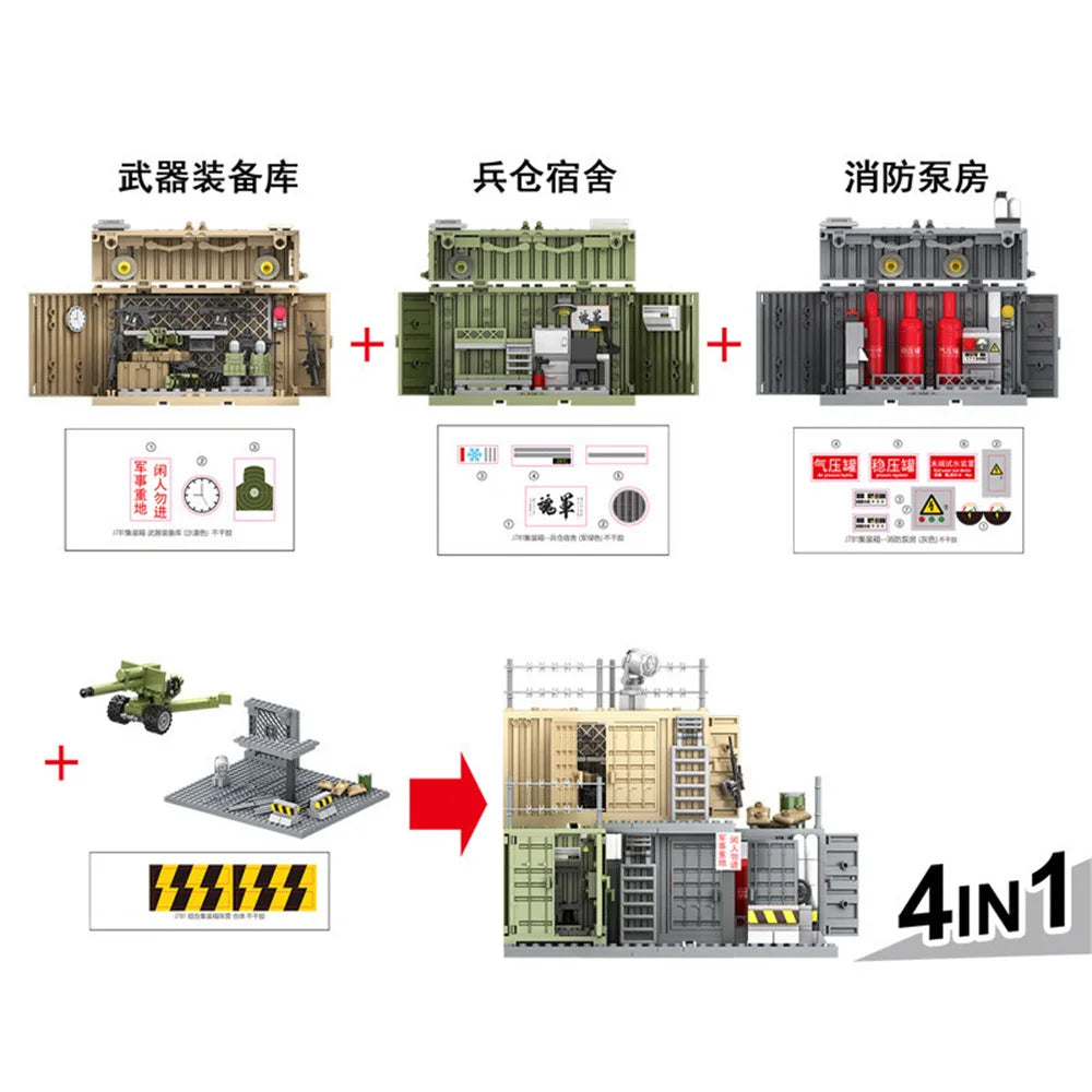 World War 2 WW2 Army Military Soldiers SWAT Scene matching with weapon accessories Model Building Blocks Bricks Children's Toys