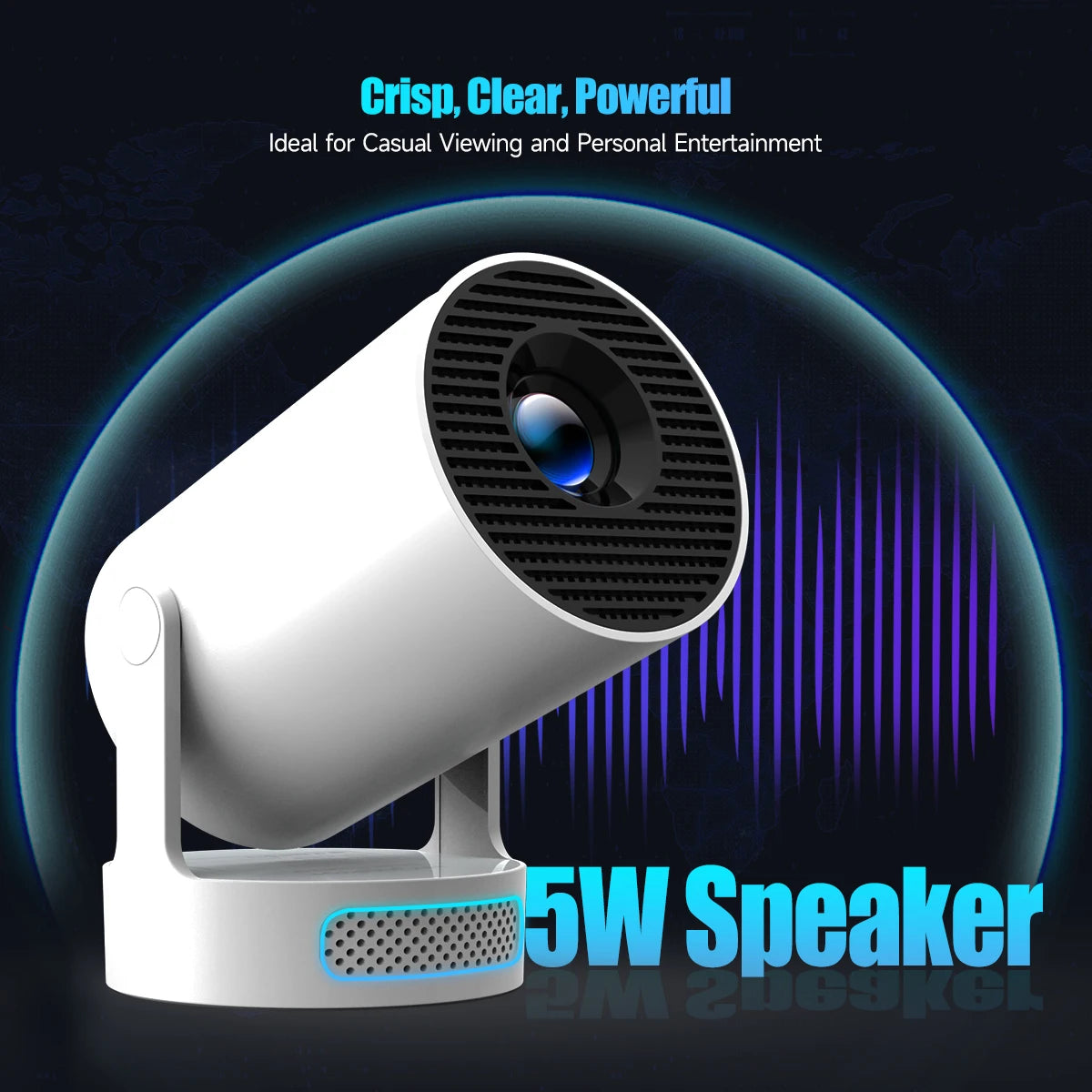 Magcubic 4K HY300 Pro + Projector Built in 5W Speaker 1280*720P Android 11 8000 Lumens Wifi6 BT5.4 Outdoor Portable Projector