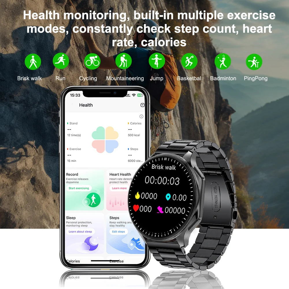 2024 Neu für OPPO Watch X Smart Watch 4G Speicher Musikvideo Bluetooth-Anruf Wasserdichte Smartwatches für Android IOS TWS-Kopfhörer