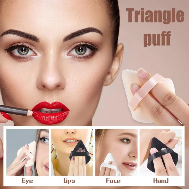 10–30 Stück Dreieck Mini Samt Puderquaste Foundation Gesicht Concealer Applikator Kosmetik Finger Schwamm Puff Schönheit Make-up-Tools