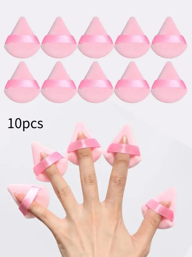 10–30 Stück Dreieck Mini Samt Puderquaste Foundation Gesicht Concealer Applikator Kosmetik Finger Schwamm Puff Schönheit Make-up-Tools