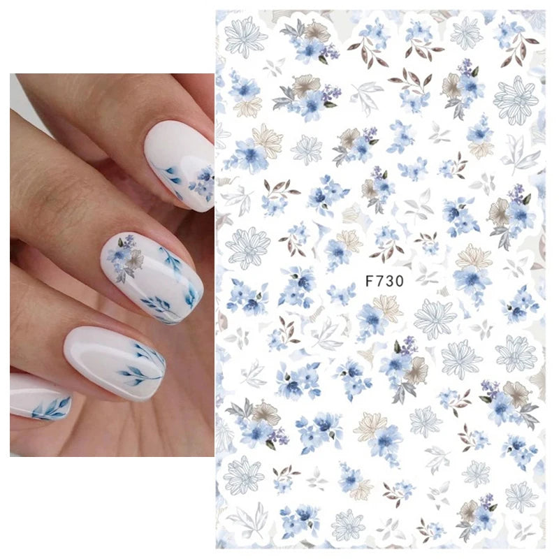 1 STÜCKE Neue Luxuriöse Schmetterling Nagelaufkleber Blume Nageldesign Nagelkunst Liefert Nagelabziehbilder Geeignet Für Frauen Nageldekoration