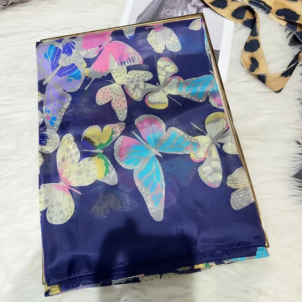 2016 Winter Fashion Women's Scarf Hot Sale Mulberry Silk Scarves Shawl Female Long Silk Scarf Blue and Coffee 180*110cm