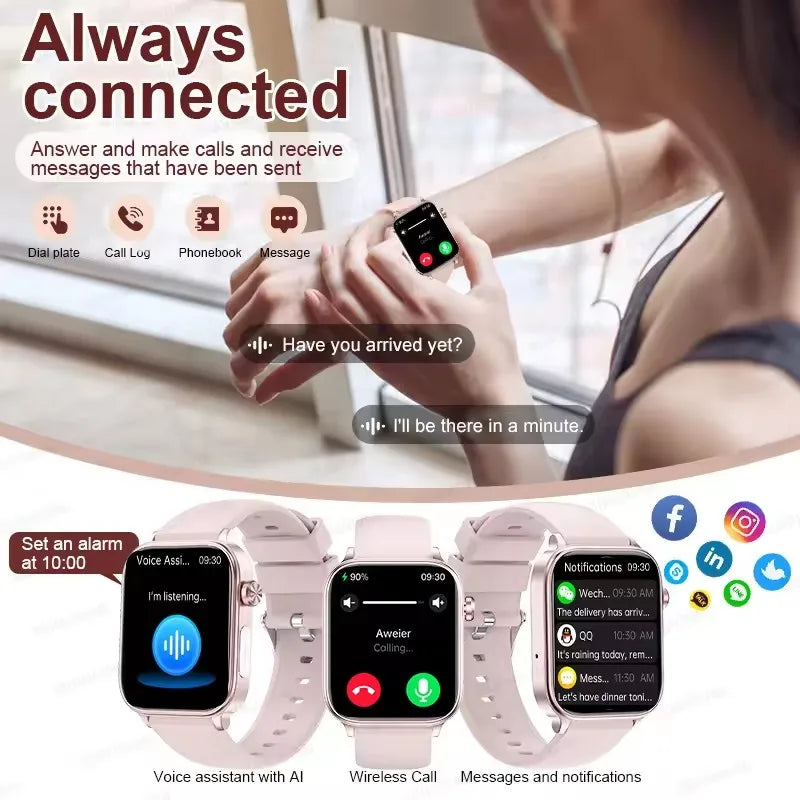 2025 Neue Smartwatch für Frauen mit EKG- und PPG-Überwachung, Blutdruck, Blutfettwert, Harnsäure, Menstruationsgesundheits-Tracker für Frauen, Smartwatches