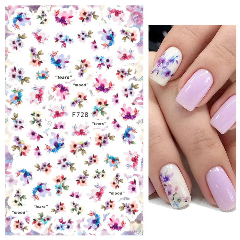 1 STÜCKE Neue Luxuriöse Schmetterling Nagelaufkleber Blume Nageldesign Nagelkunst Liefert Nagelabziehbilder Geeignet Für Frauen Nageldekoration