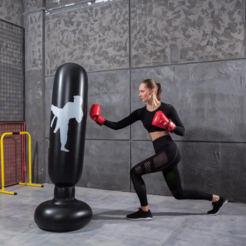 Boxing Punching Bag Boxing Muay Thai Inflatable Boxing Bag Training Pressure Relief Exercise Punching Stand Fitness Equipment