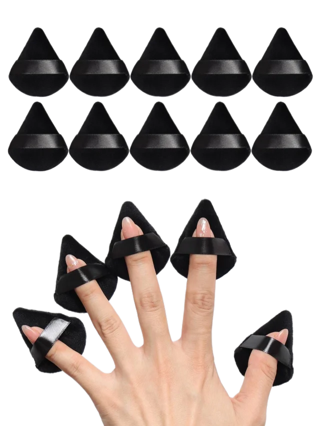 10–30 Stück Dreieck Mini Samt Puderquaste Foundation Gesicht Concealer Applikator Kosmetik Finger Schwamm Puff Schönheit Make-up-Tools
