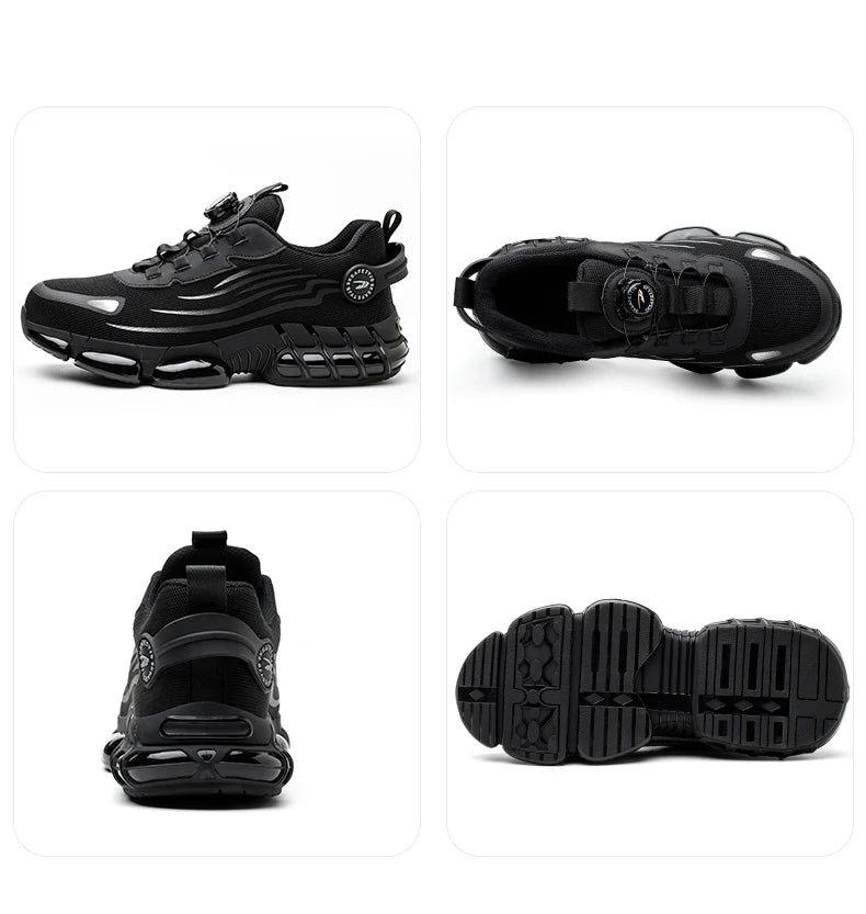 Rotating Button Steel Toe Safety Shoes Men Anti-smash Anti-puncture Work Shoes Breathable Sport Shoes Security Protective Boots