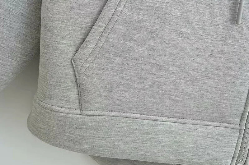 Damen Winter Vintage Reißverschluss Hoodies Sweatshirts Mode Langarm Streetwear Parkas Weibliche Oberbekleidung Koreanische Beliebte Kleidung
