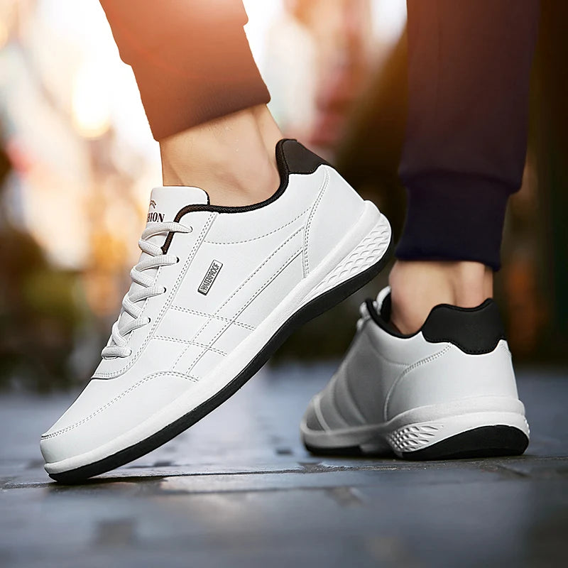 Leder Herrenschuhe Sneakers Trend Casual Schuh Italienische Atmungsaktive Freizeit Herren Sneakers Rutschfeste Schuhe Herren Wanderschuhe