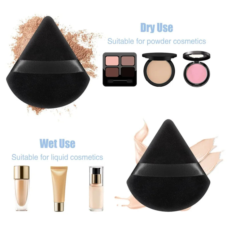 10–30 Stück Dreieck Mini Samt Puderquaste Foundation Gesicht Concealer Applikator Kosmetik Finger Schwamm Puff Schönheit Make-up-Tools