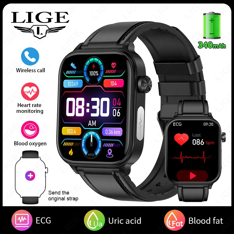 2025 neue EKG + PPG Smart Watch Frauen Herzfrequenz Blutfett Harnsäure Frauen Menstruationsgesundheit Tracker Smartwatches für Android iOS