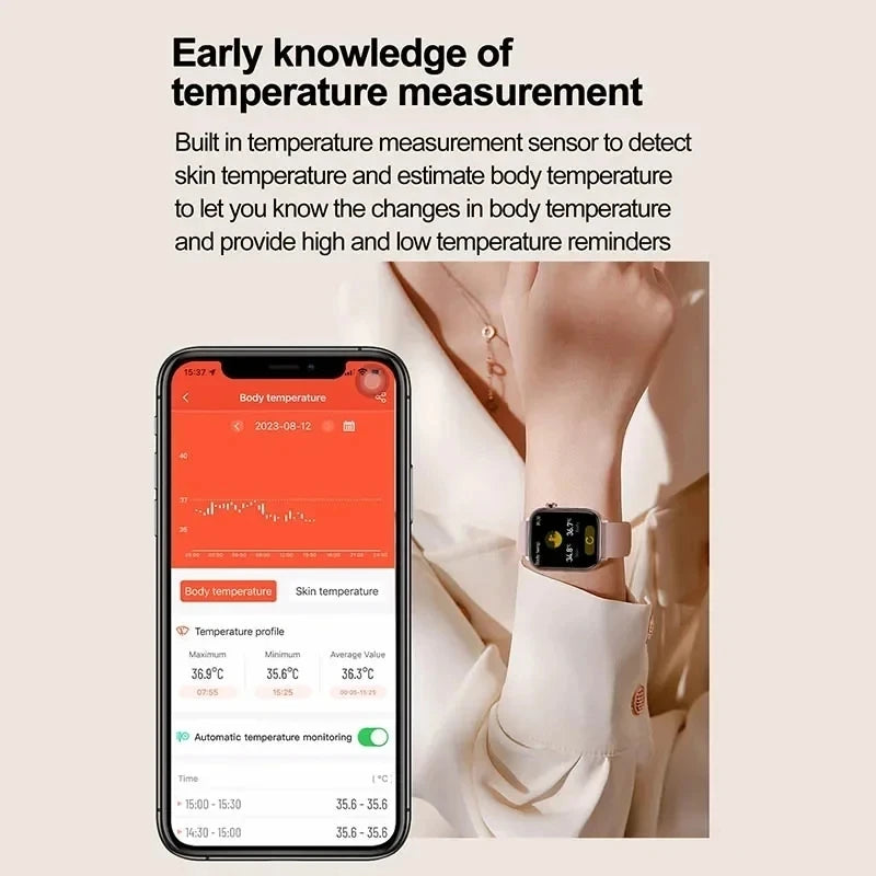 2025 Neue Smartwatch für Frauen mit EKG- und PPG-Überwachung, Blutdruck, Blutfettwert, Harnsäure, Menstruationsgesundheits-Tracker für Frauen, Smartwatches