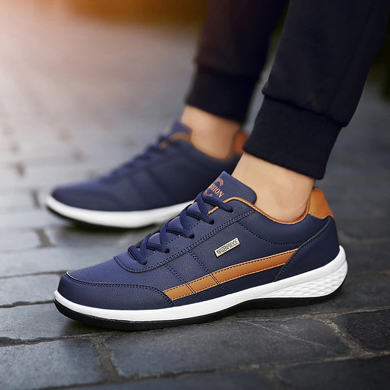 Leder Herrenschuhe Sneakers Trend Casual Schuh Italienische Atmungsaktive Freizeit Herren Sneakers Rutschfeste Schuhe Herren Wanderschuhe